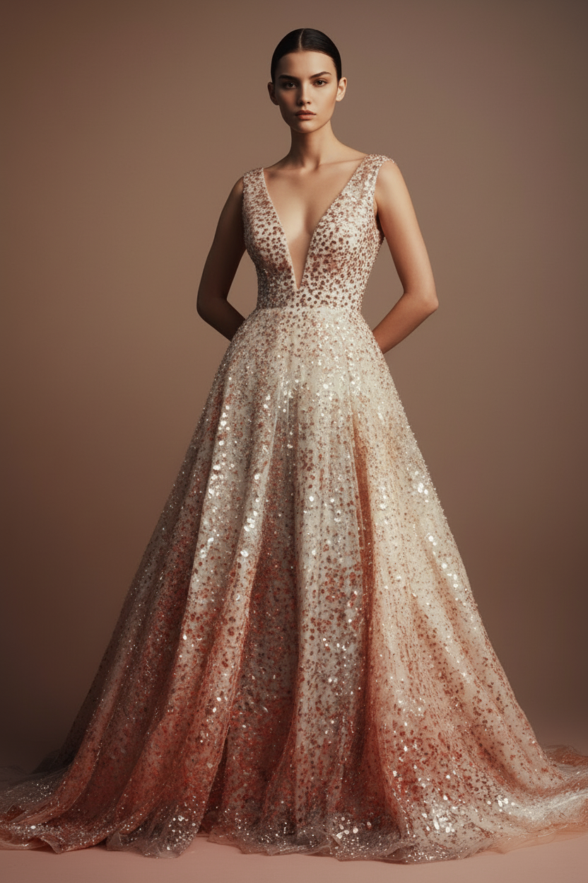 Deep Lagoon Dress with Arctic Coat