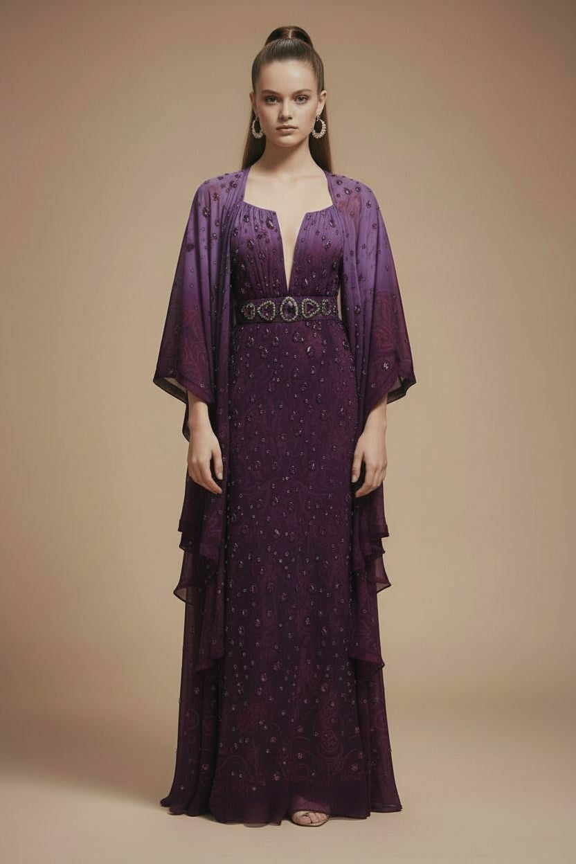 Plum Embrace Kimono for Little Girls