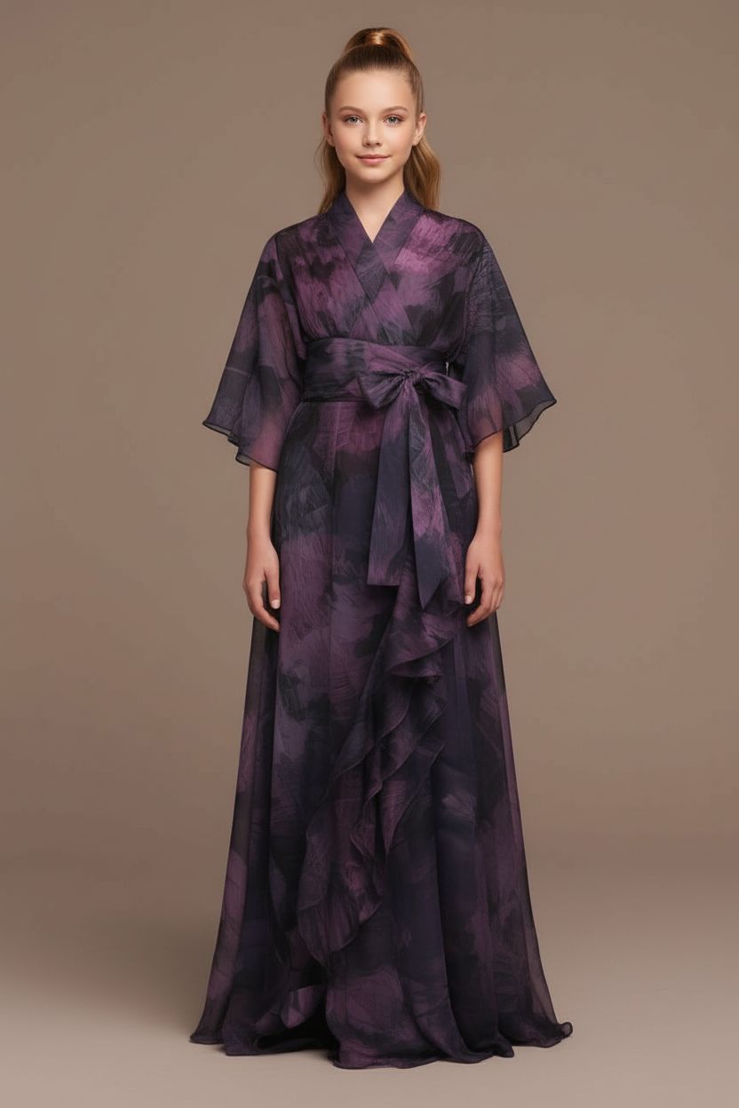 Radian Horizon Square Neck Kimono for Little Girls