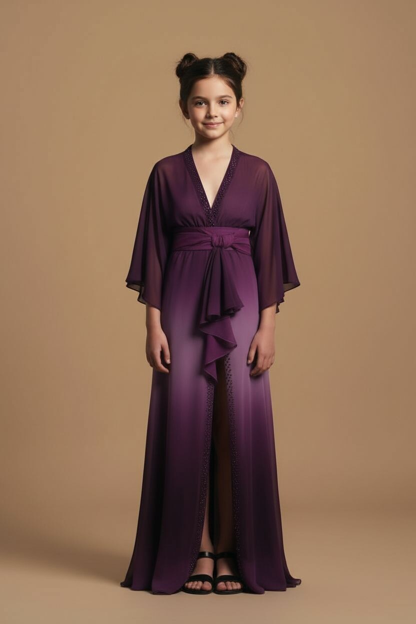 Royal Amethyst Kimono for Little Girls