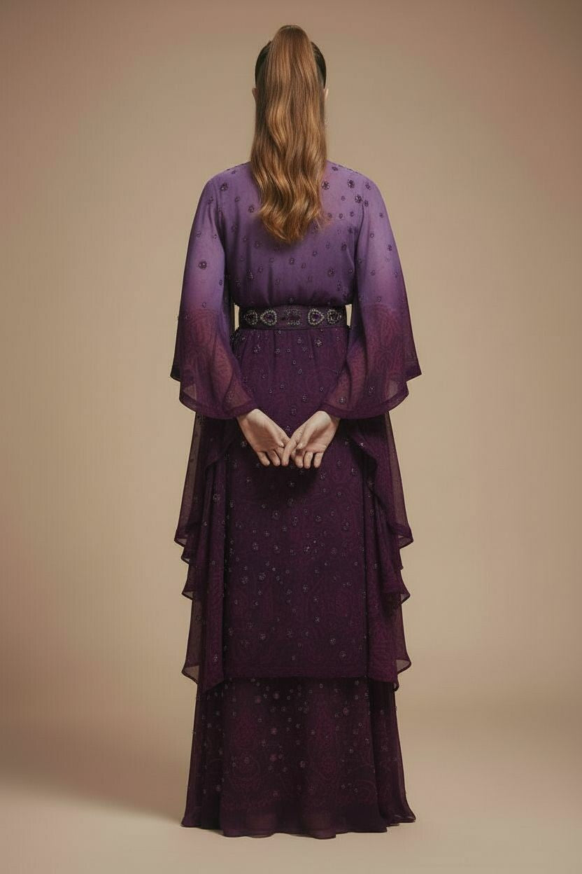 Plum Embrace Kimono for Little Girls