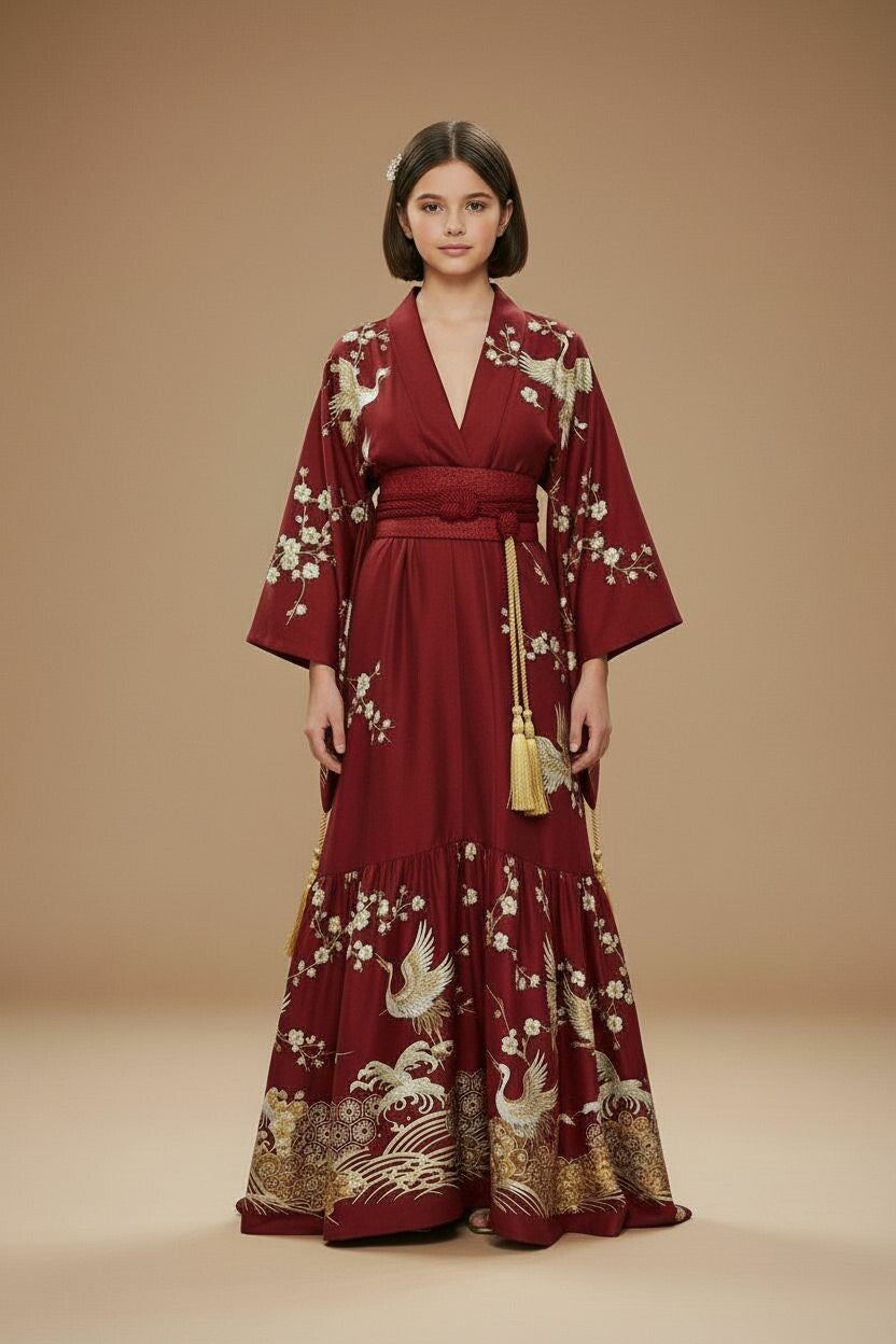 Veil of Petals Kimono for Little Girls